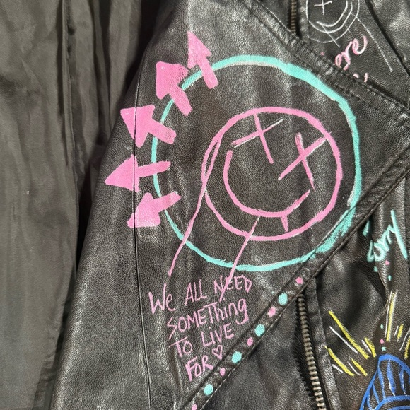 INC XL custom made Blink 182 vegan leather jacket - Picture 15 of 16
